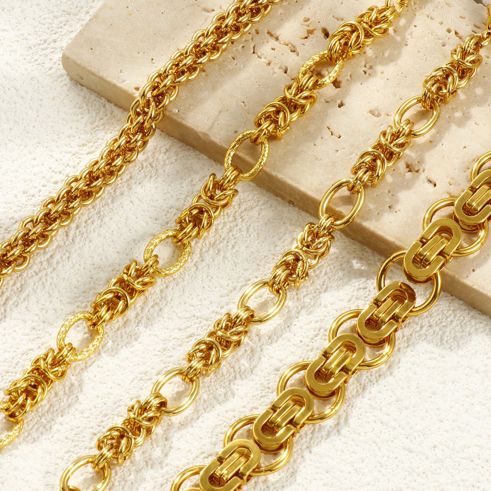 Picture of Wholesale Handmade Link Chain Bracelets, 18K Gold Plated 304 Stainless Steel, Unisex Eco-friendly Stylish Minimalist Gift Jewelry Supply 17cm(6.7") long