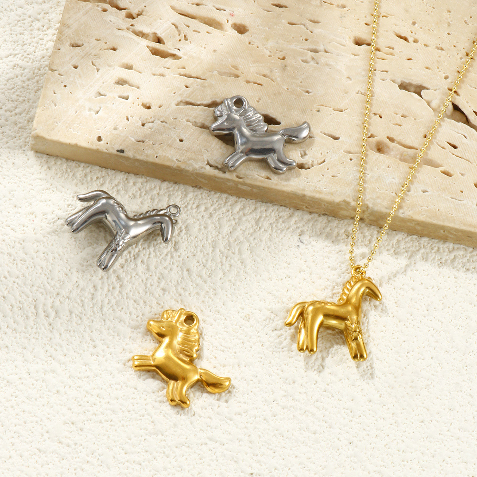 Picture of Eco-friendly 304 Stainless Steel Charms Multicolor Horse Animal
