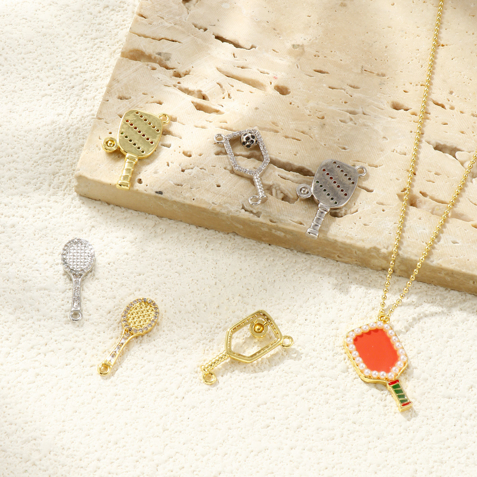 Изображение 2 ШТ Латунь спорт Подвески Разноцветный Ракетка
