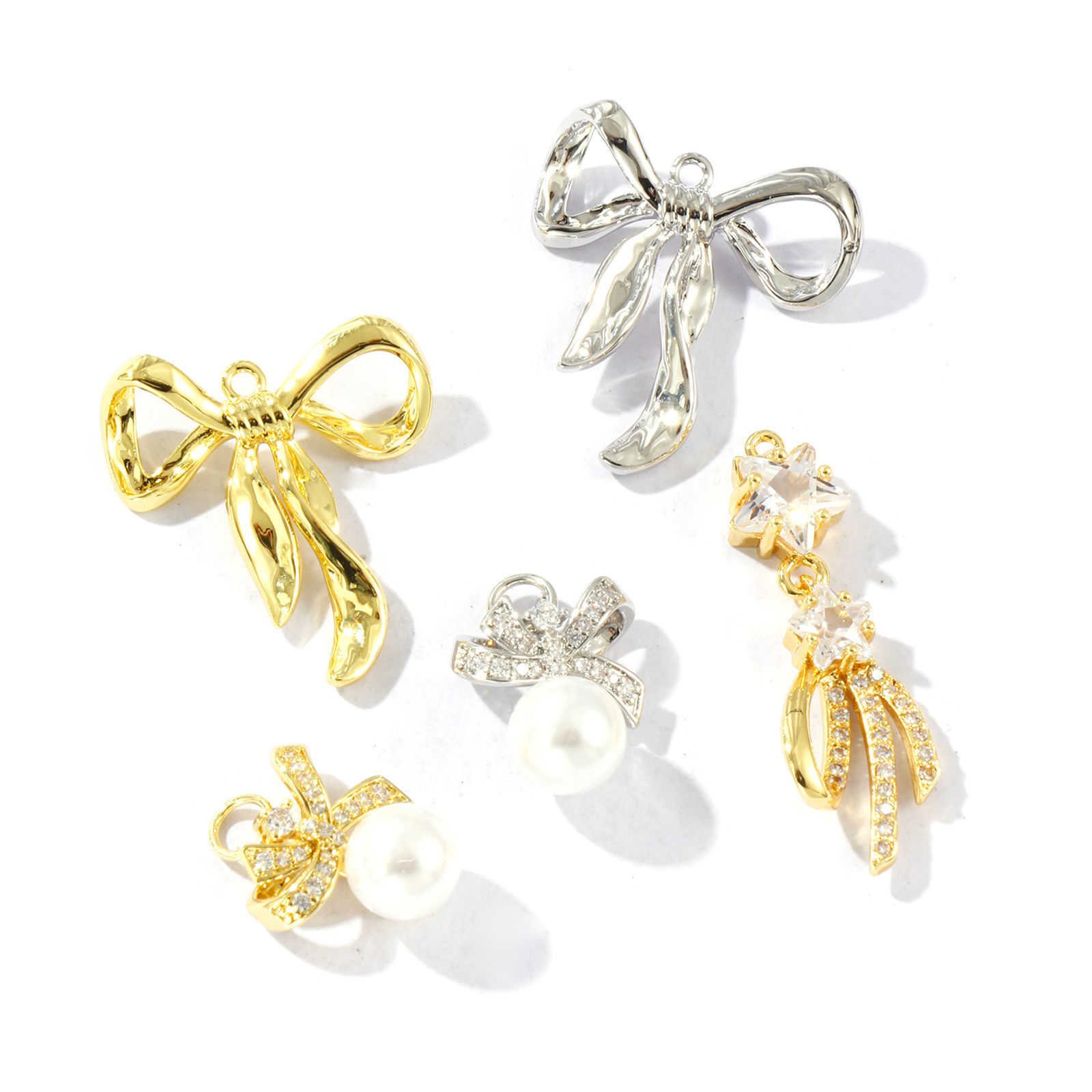 Изображение 2 ШТ Латунь одежда Подвески Разноцветный Банты