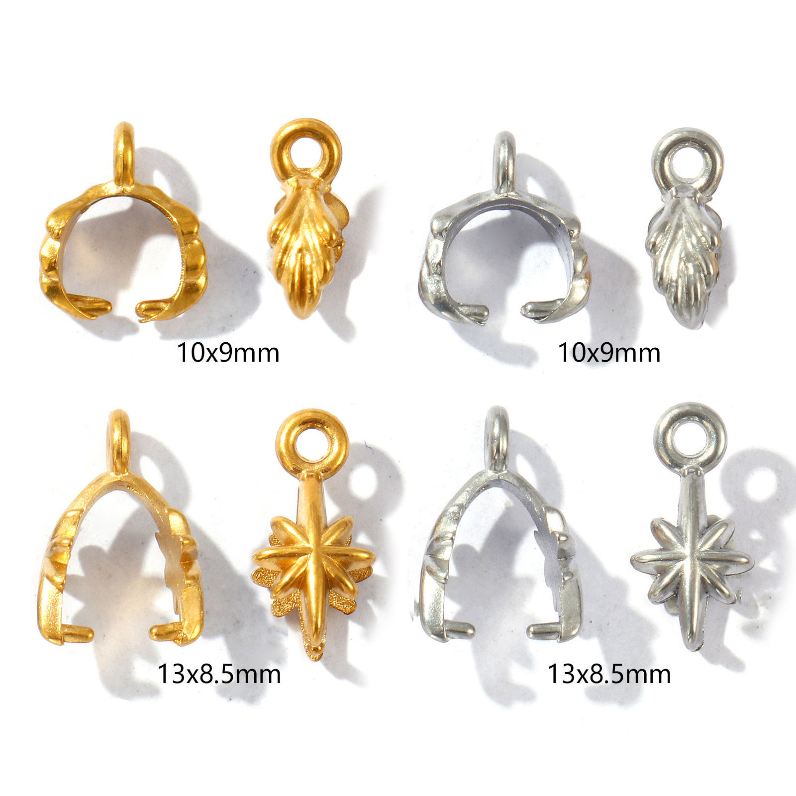 Picture of Eco-friendly 304 Stainless Steel Pendant Pinch Bails Clasps Multicolor