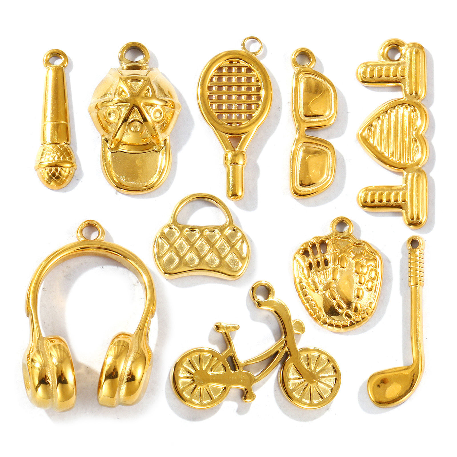 Picture of Eco-friendly PVD Vacuum Plating Waterproof Anti-Tarnish Hypoallergenic 304 Stainless Steel Charms 18K Real Gold Plated