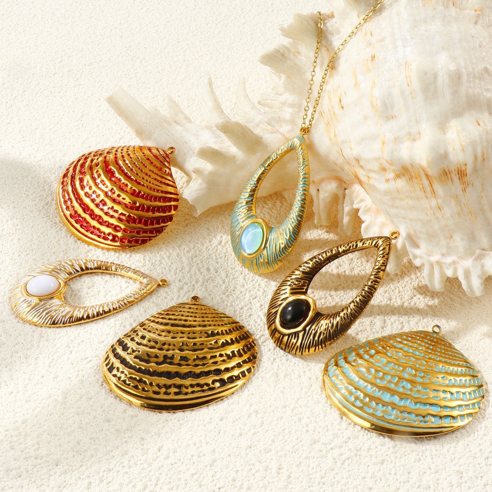 Picture of Eco-friendly PVD Waterproof Anti-Tarnish Hypoallergenic 304 Stainless Steel Charms Wholesale 18K Real Gold Plated