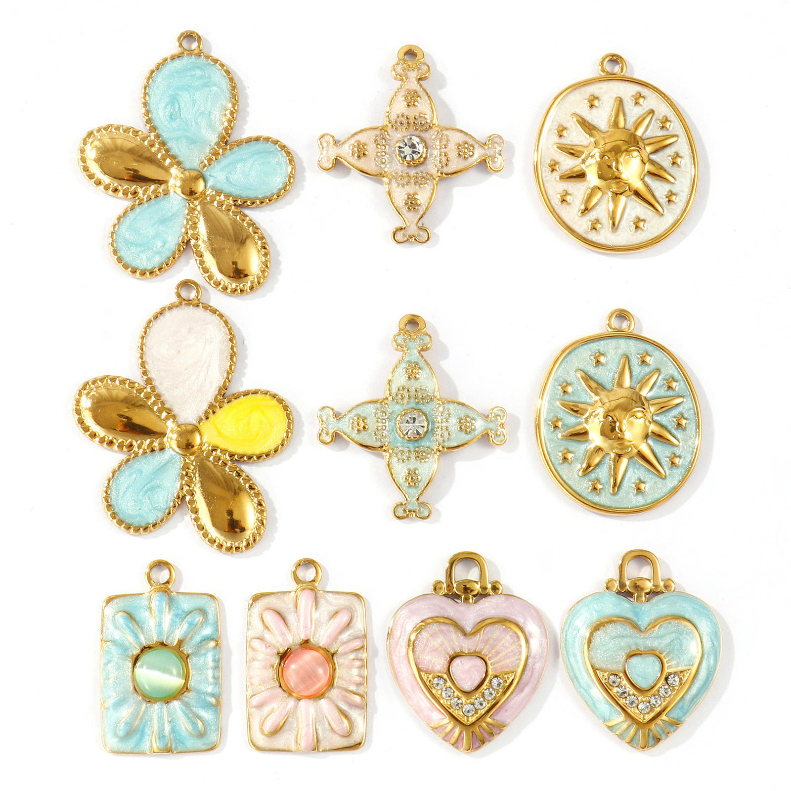 Picture of Eco-friendly PVD Waterproof Anti-Tarnish Hypoallergenic 304 Stainless Steel Charms Wholesale 18K Real Gold Plated
