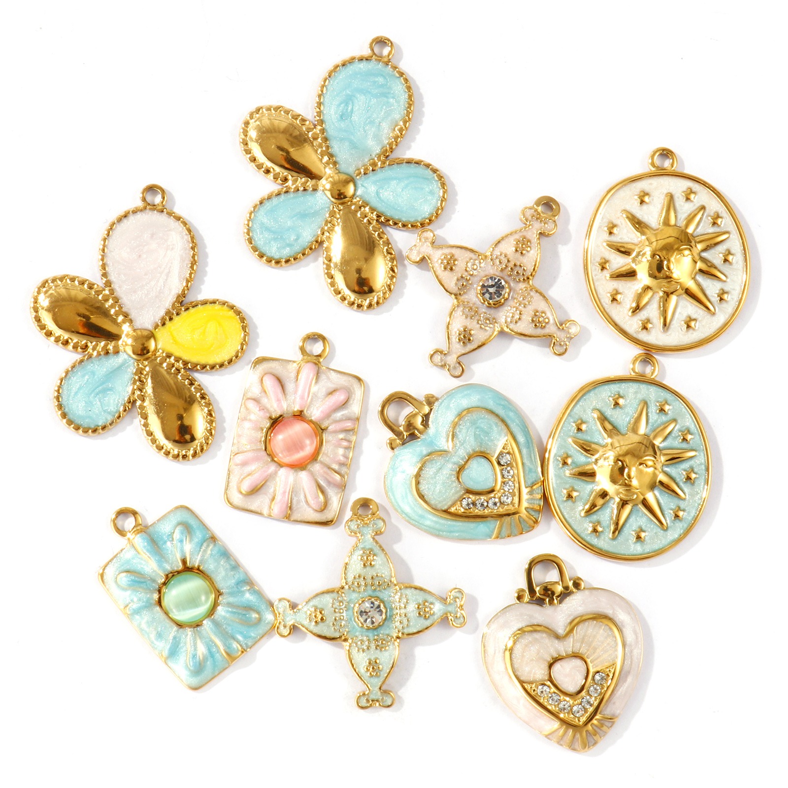 Picture of Eco-friendly PVD Waterproof Anti-Tarnish Hypoallergenic 304 Stainless Steel Charms Wholesale 18K Real Gold Plated