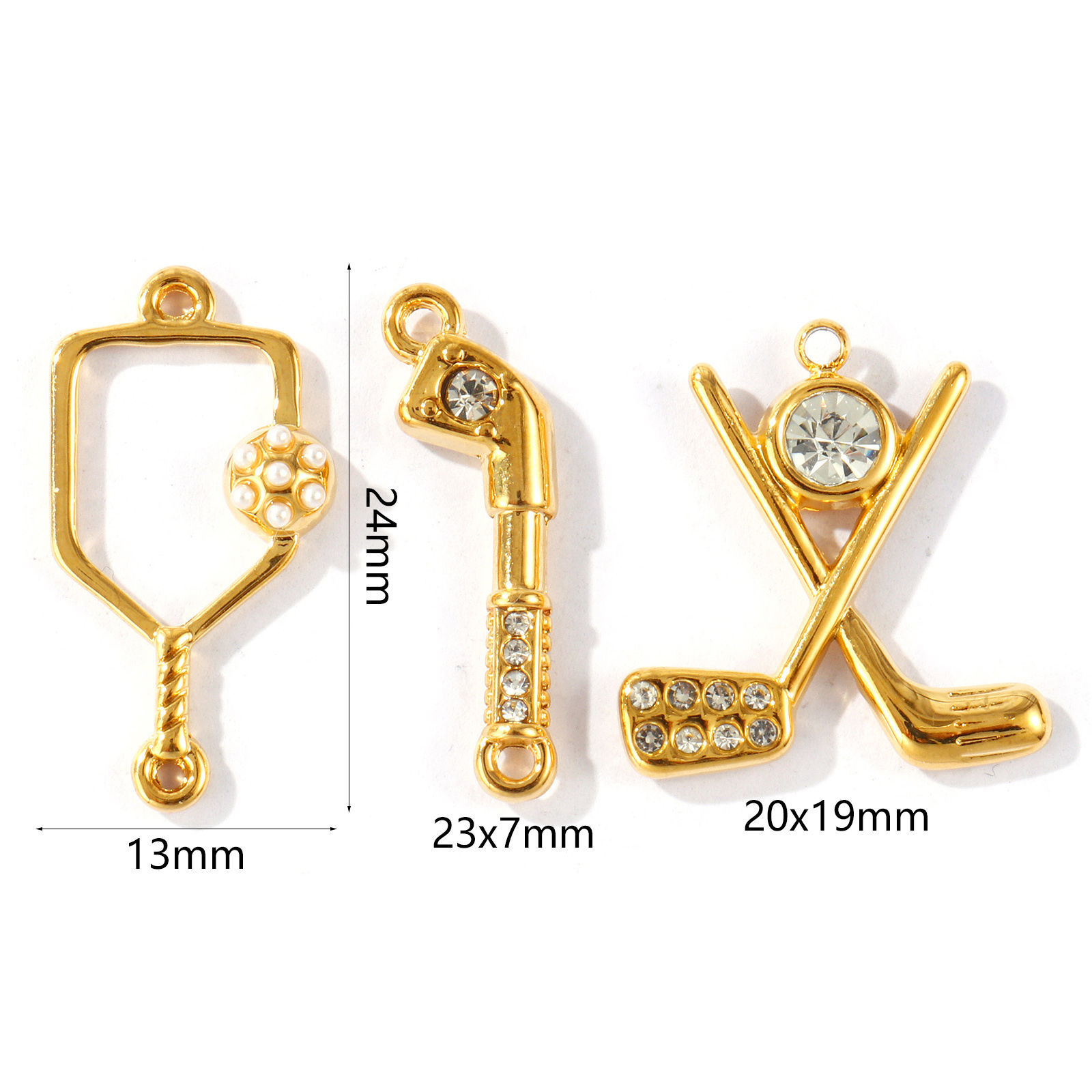 Picture of Eco-friendly PVD Waterproof Anti-Tarnish Hypoallergenic 304 Stainless Steel Sport Connectors Charms Pendants Wholesale 18K Real Gold Plated