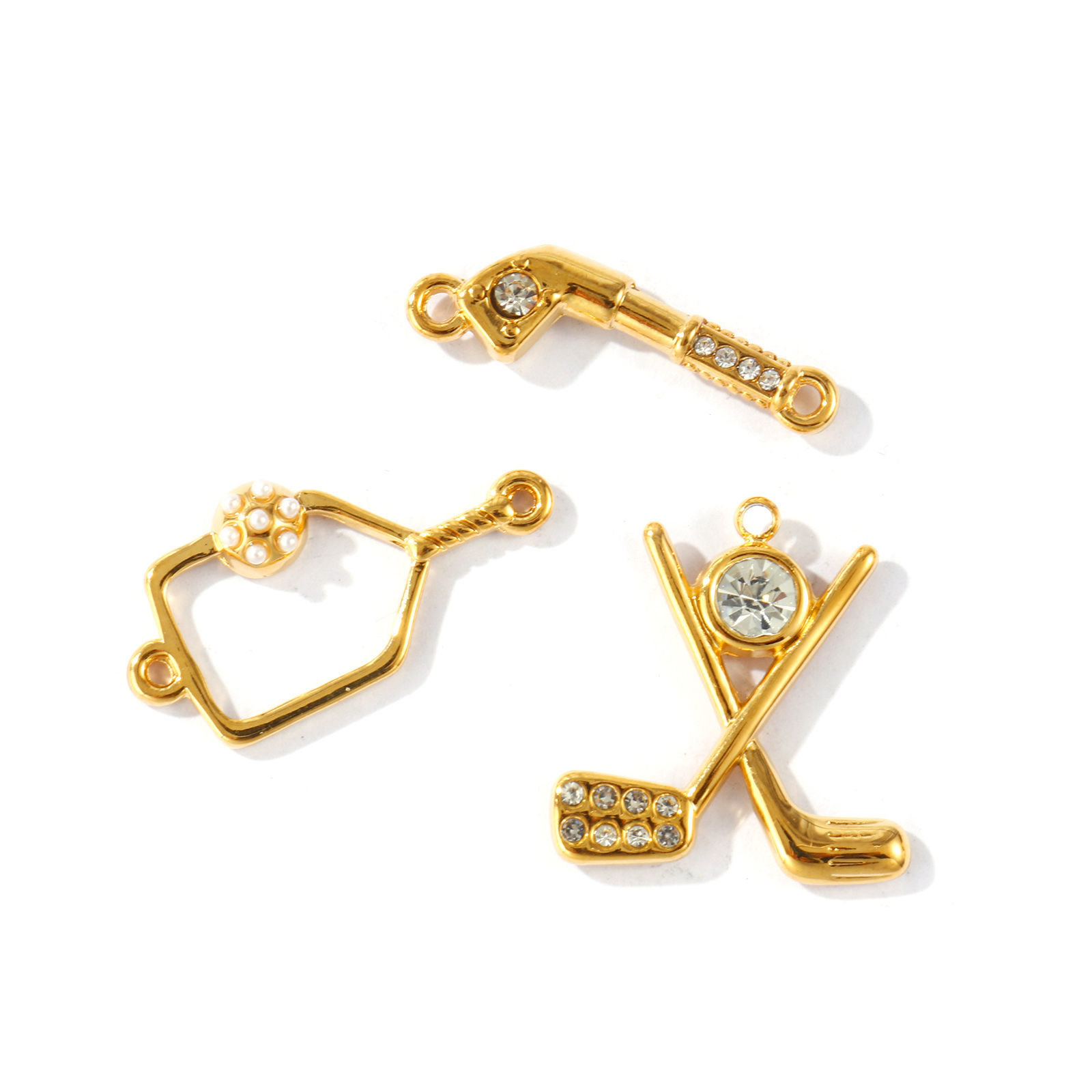 Picture of Eco-friendly PVD Waterproof Anti-Tarnish Hypoallergenic 304 Stainless Steel Sport Connectors Charms Pendants Wholesale 18K Real Gold Plated