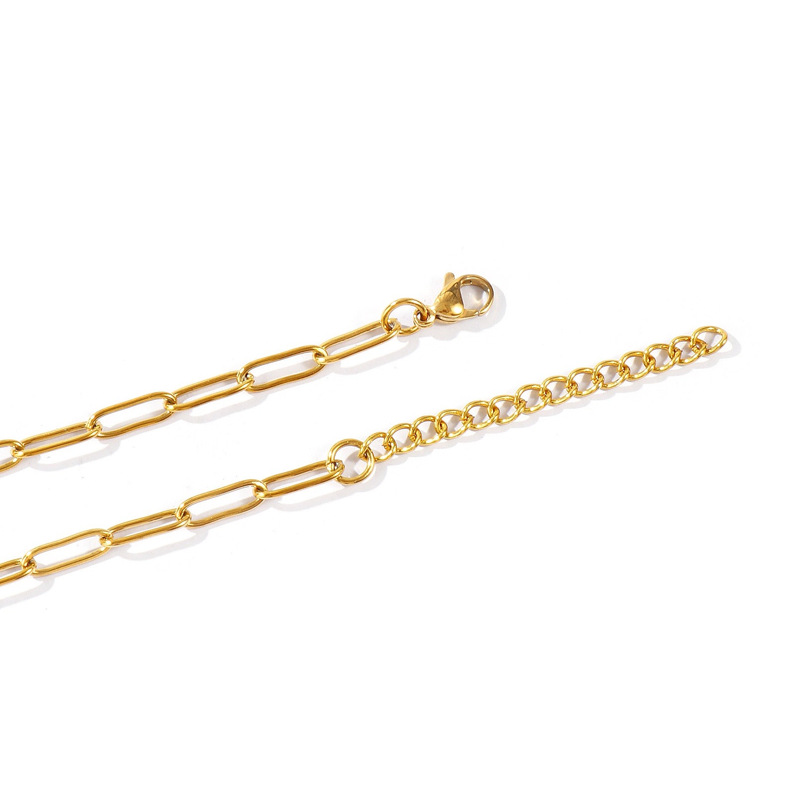 Picture of Wholesale Paperclip Link Chain Necklace, Multicolor 304 Stainless Steel, Unisex Eco-friendly Stylish Minimalist Gift Jewelry For Retailer, Chain Size: 12x4mm, 1 Piece
