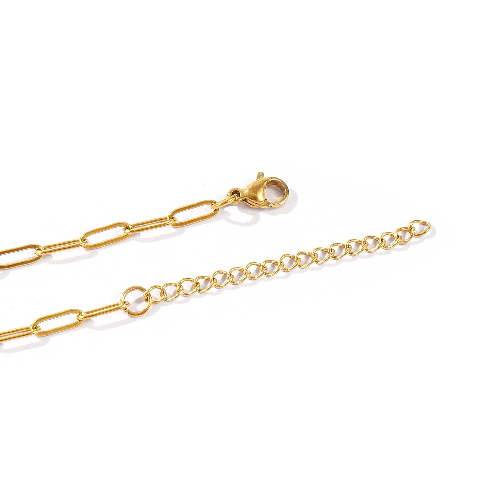 Picture of Wholesale Flat Paperclip Link Chain Necklace, Multicolor 304 Stainless Steel, Unisex Eco-friendly Stylish Minimalist Gift Jewelry For Retailer, Chain Size: 9x3mm, 1 Piece
