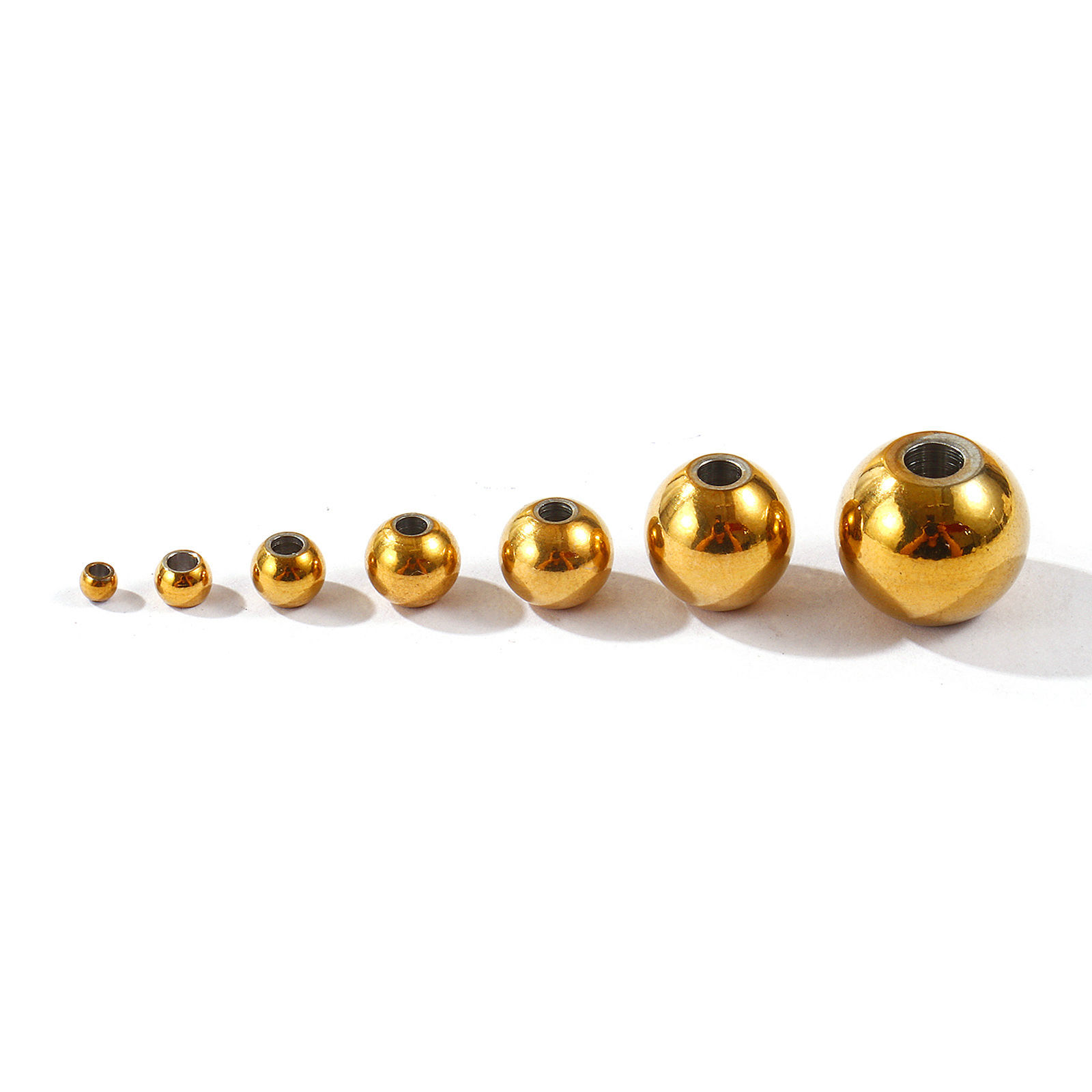 Picture of Eco-friendly PVD 304 Stainless Steel Beads For DIY Jewelry Making Wholesale 18K Gold Plated Round Smooth Blank
