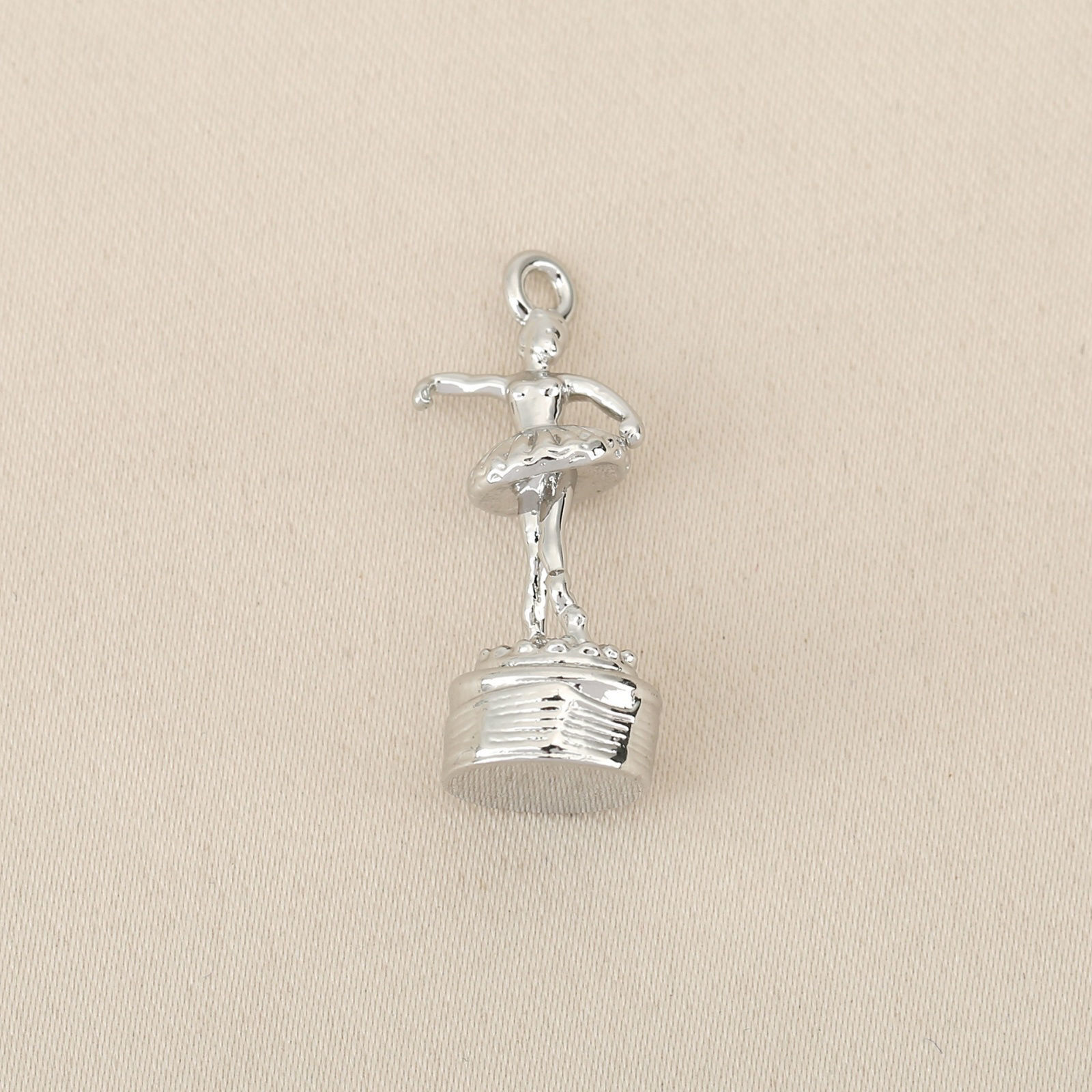 Picture of Eco-friendly Brass Charms Wholesale Real Gold Plated Ballerina 3D 22mm x 9mm