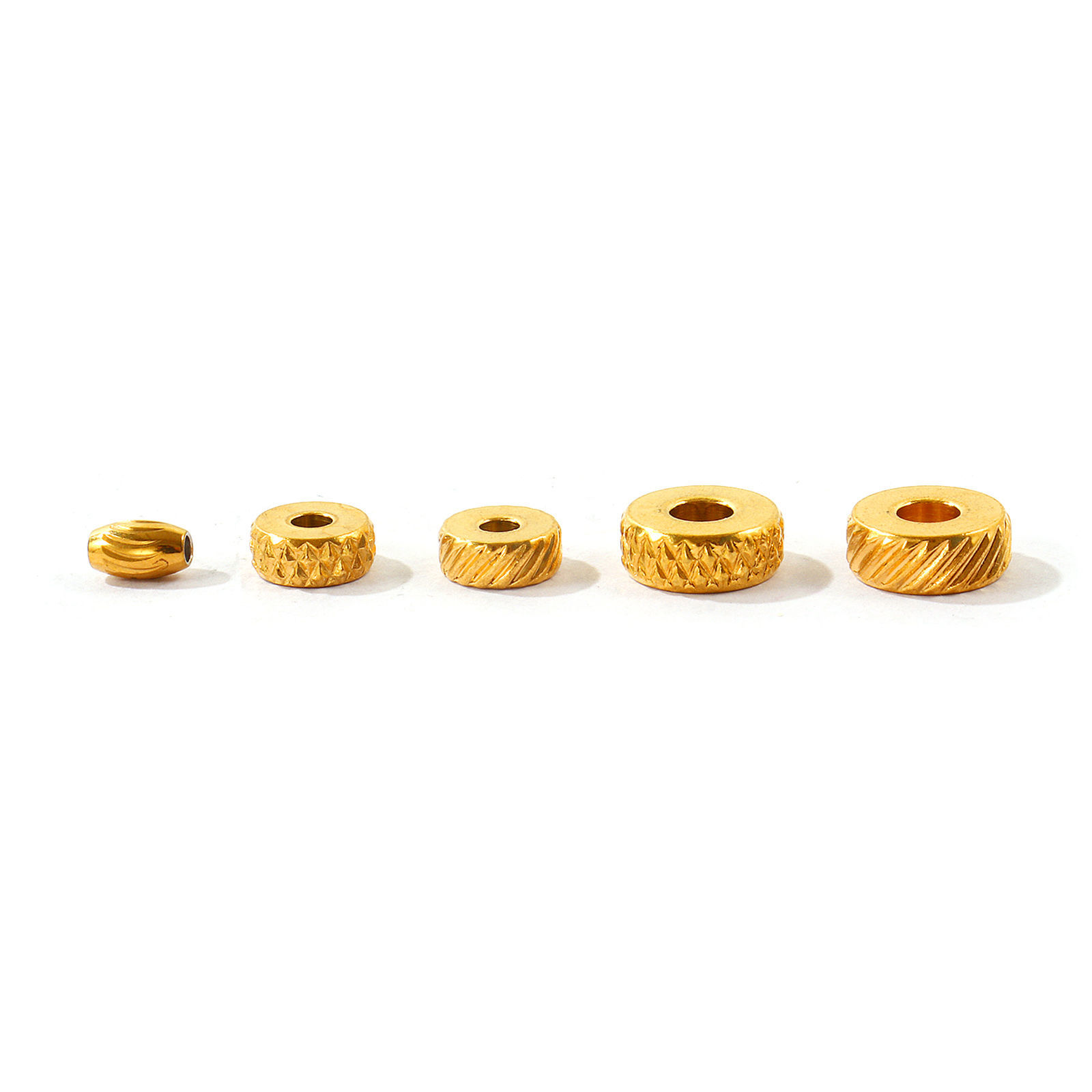 Picture of Eco-friendly PVD Waterproof Anti-Tarnish Hypoallergenic 304 Stainless Steel Beads For DIY Jewelry Making Wholesale 18K Real Gold Plated Wheel