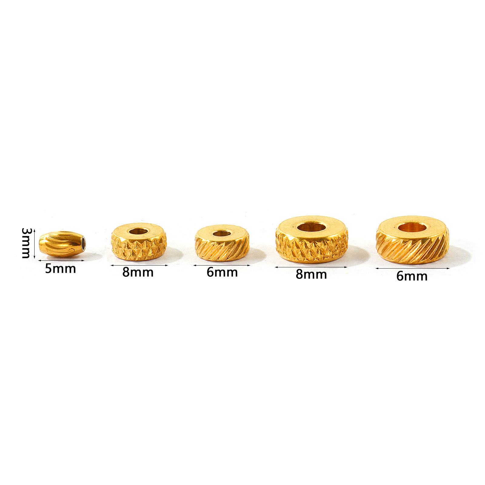 Picture of Eco-friendly PVD Waterproof Anti-Tarnish Hypoallergenic 304 Stainless Steel Beads For DIY Jewelry Making Wholesale 18K Real Gold Plated Wheel