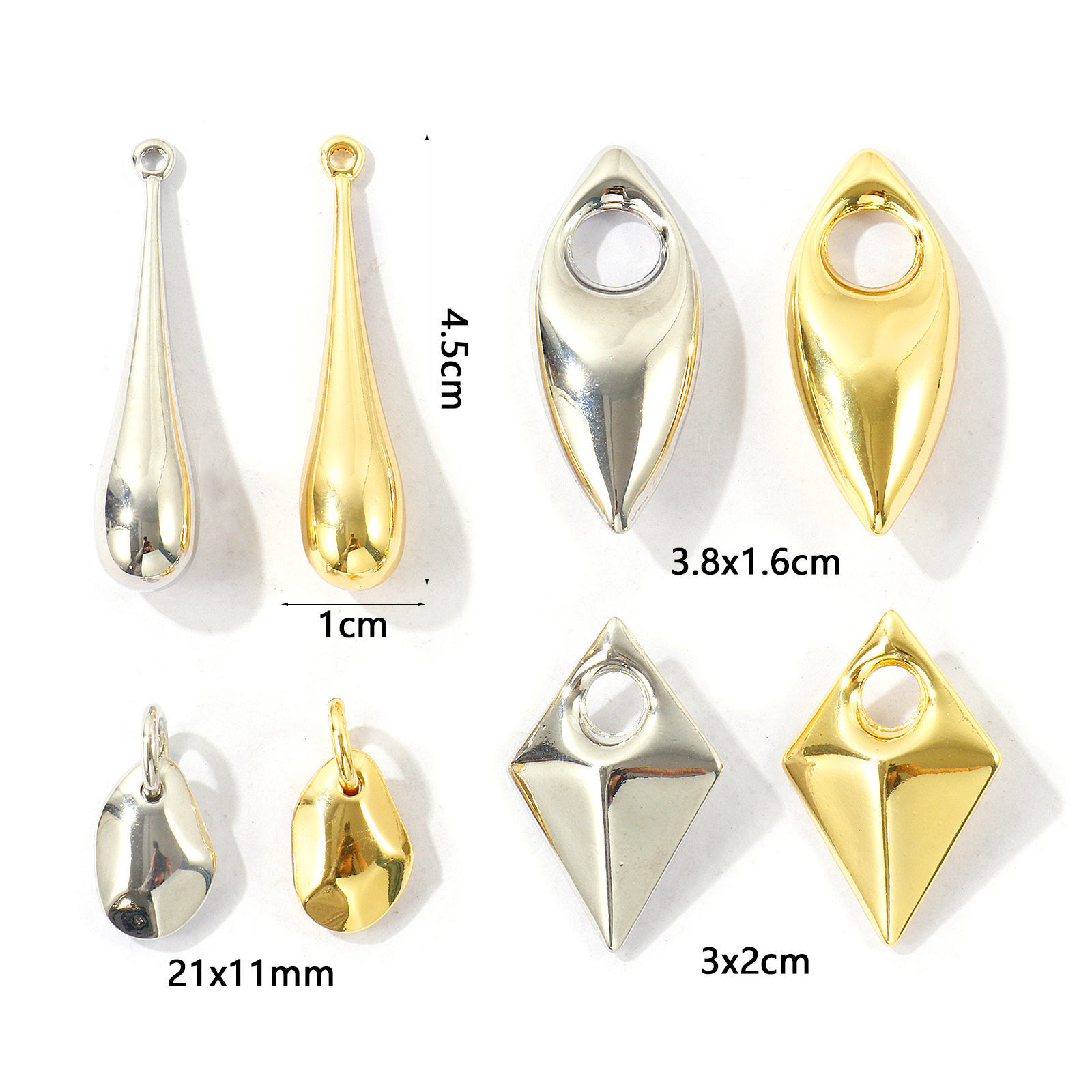 Picture of 1 Piece Eco-friendly Brass Geometric Charms Wholesale Real Gold Plated