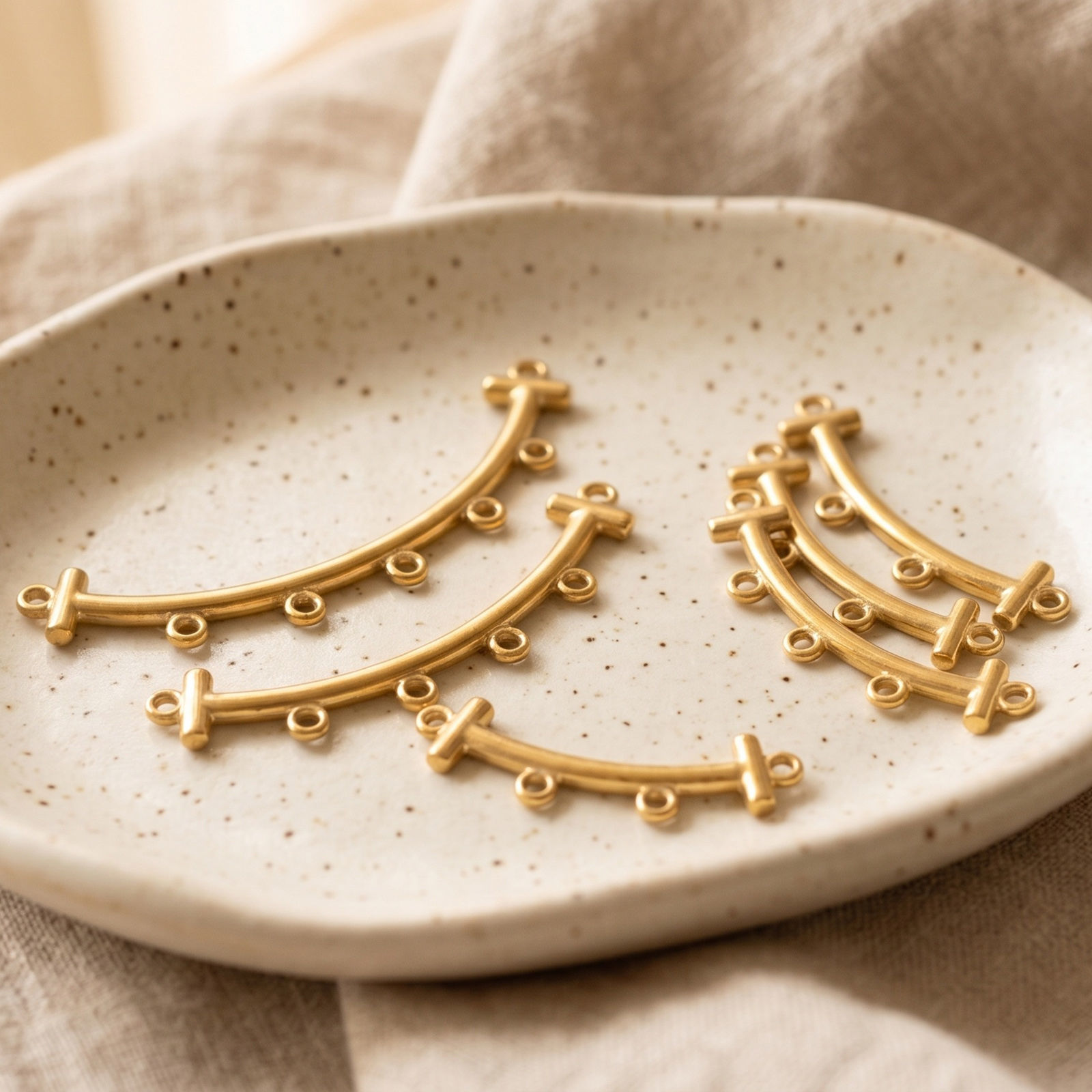 Picture of 5 PCs Eco-friendly PVD 304 Stainless Steel Connectors Charms Pendants Wholesale 18K Real Gold Plated Arc