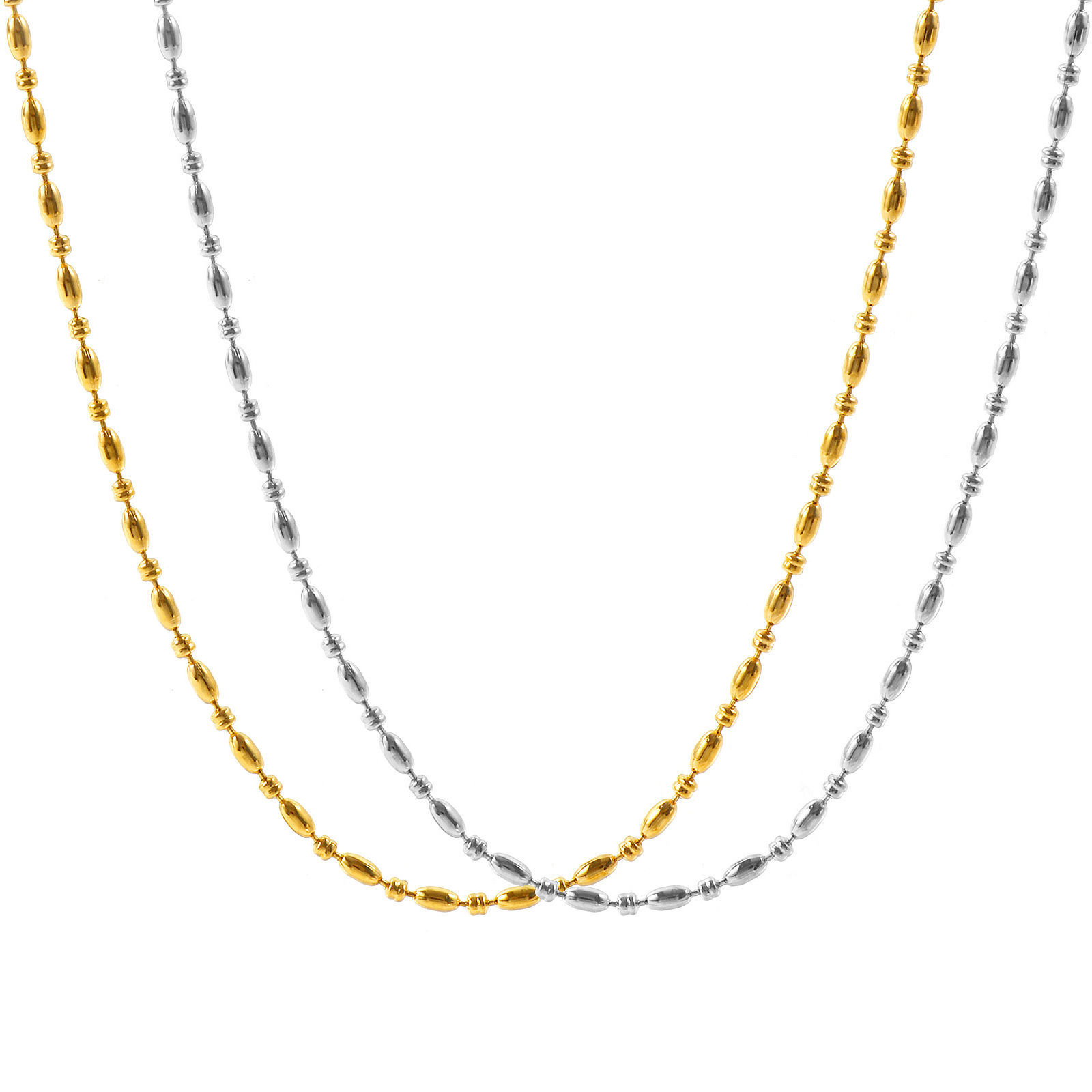 Picture of Wholesale Ball Chain Necklace, 304 Stainless Steel, Unisex Eco-friendly Simple Stylish Gift Jewelry For Retailer, 40cm(15.7") + 5cm(2") long, Chain Size: 2mm, 1 Piece