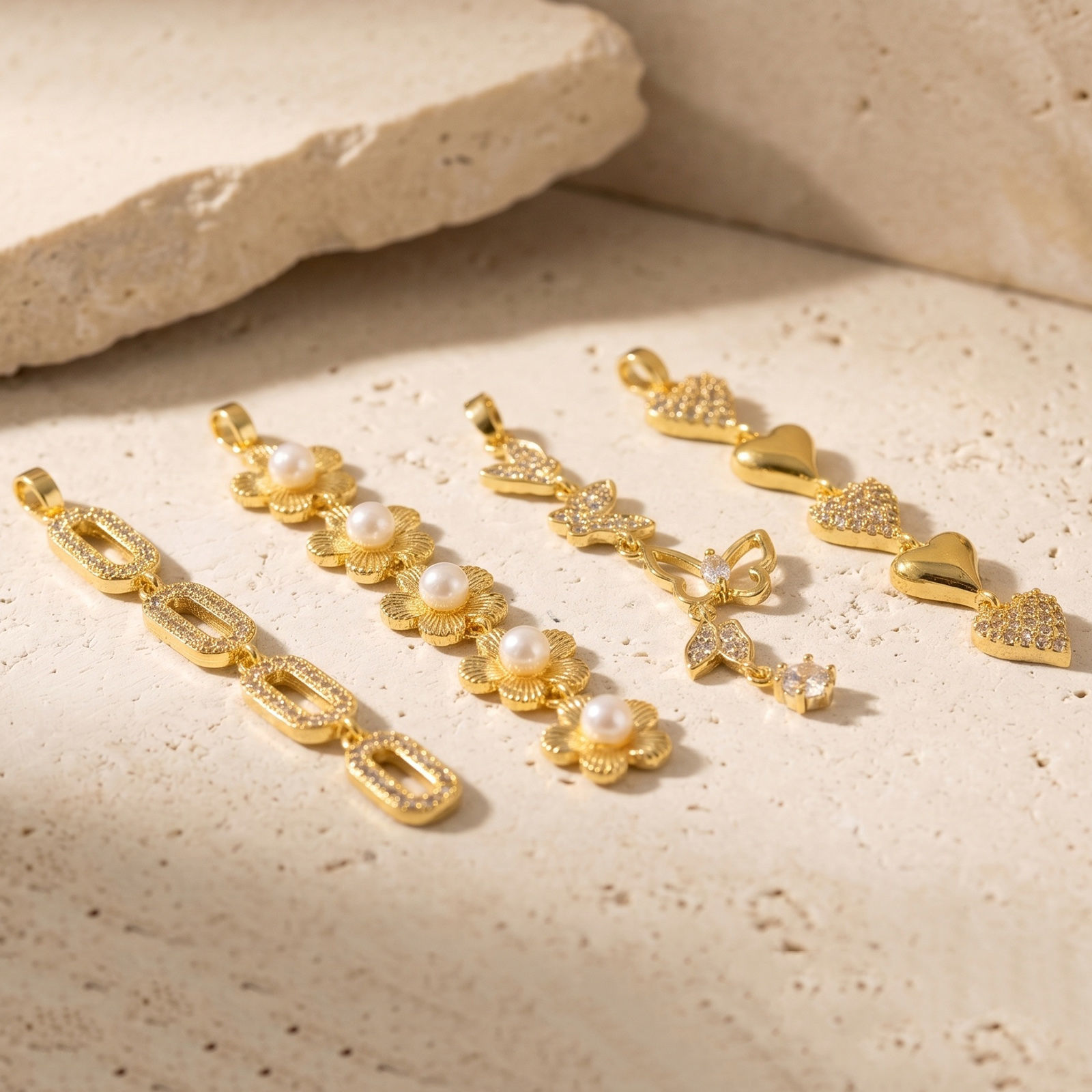 Picture of 2 PCs Brass Pendants Wholesale, Tassel 18K Gold Plated