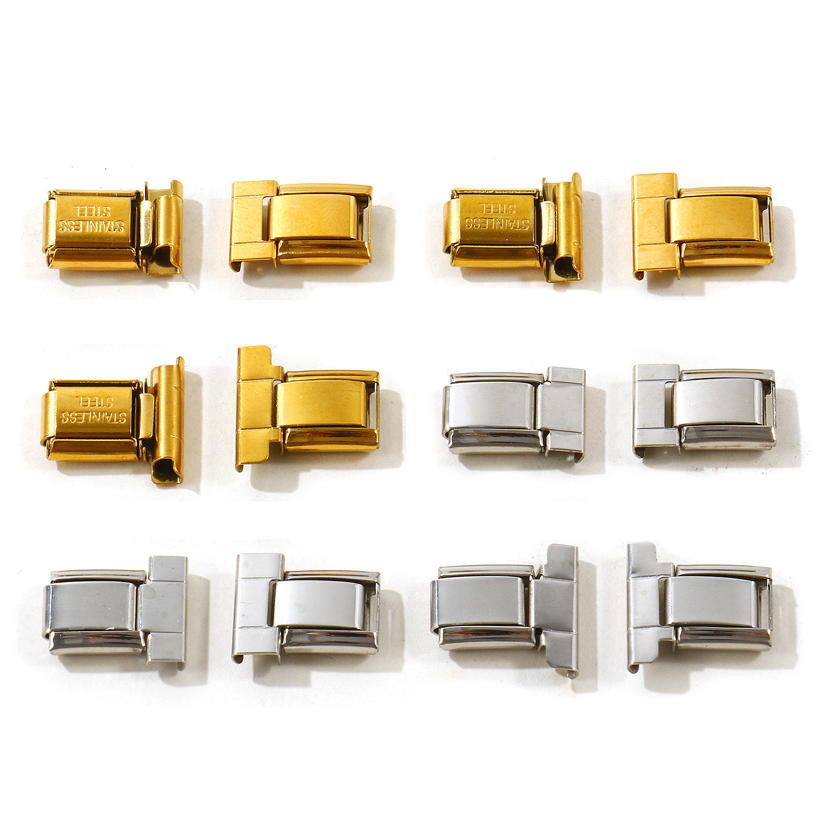 Picture of 2 Pairs 304 Stainless Steel Italian Charm Wrist Watch Adapter Connector Accessories, For Apple Watch Multicolor - Wholesale