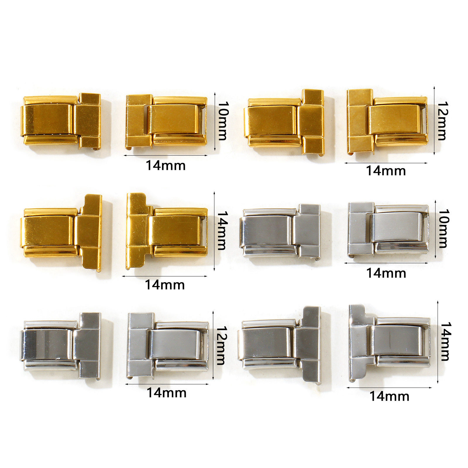 Picture of 2 Pairs 304 Stainless Steel Italian Charm Wrist Watch Adapter Connector Accessories, For Apple Watch Multicolor - Wholesale