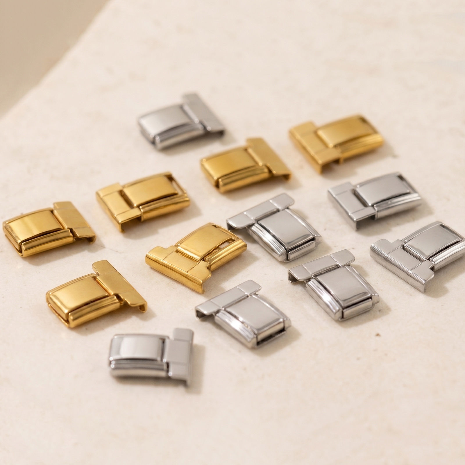 Picture of 2 Pairs 304 Stainless Steel Italian Charm Wrist Watch Adapter Connector Accessories, For Apple Watch Multicolor - Wholesale