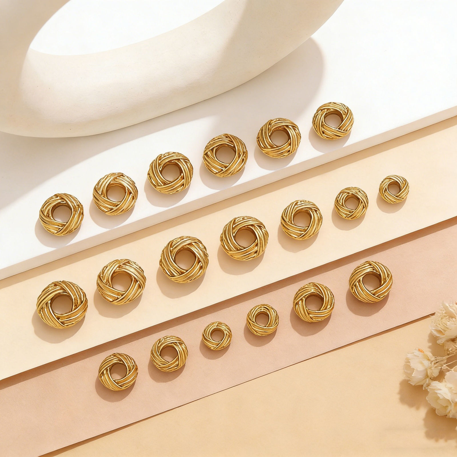 Picture of 10 PCs Eco-friendly 304 Stainless Steel Spacer Beads For DIY Bracelet Jewelry Making Findings Wholesale Multicolor Bird Nest