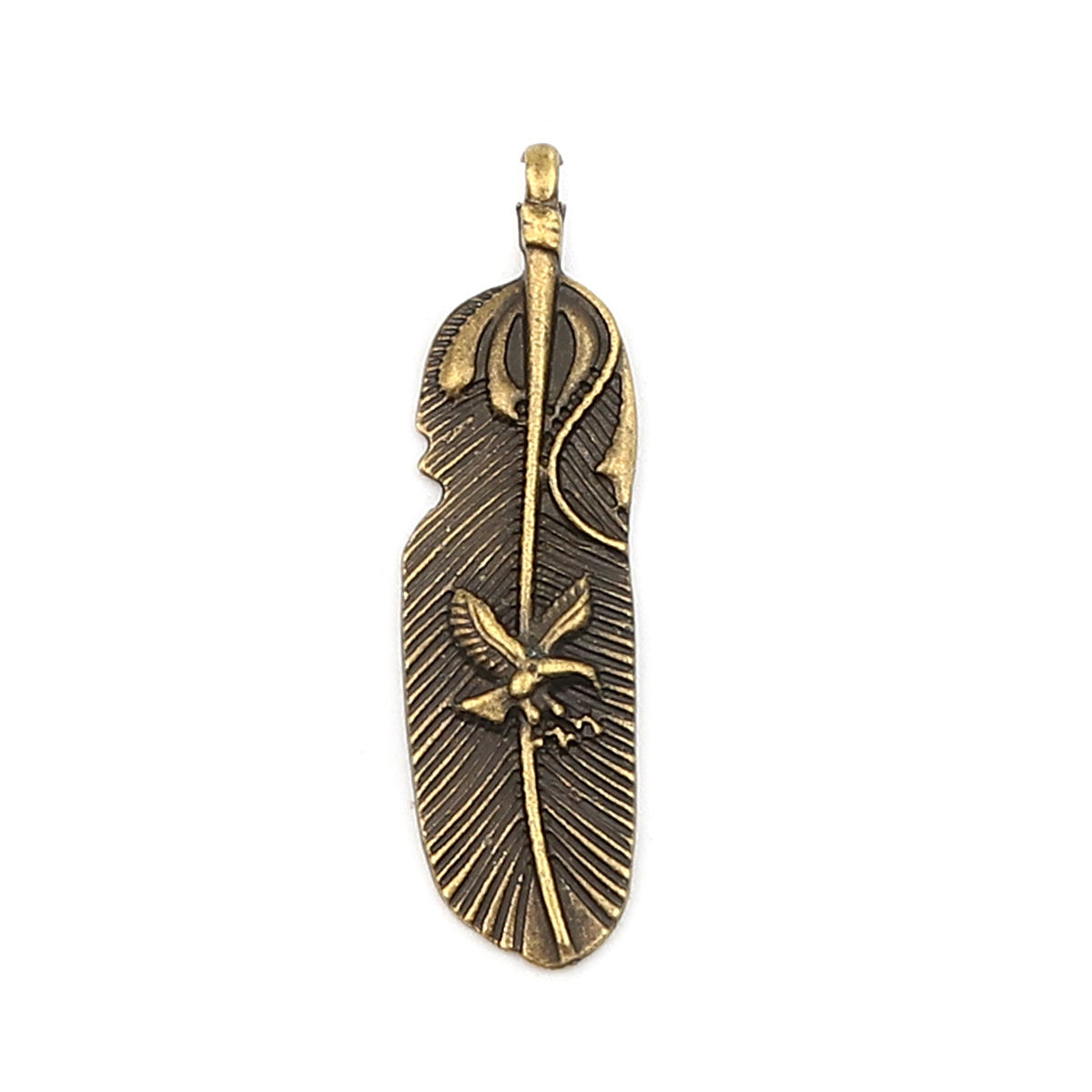 Immagine di Zinc Based Alloy Charms Multicolor Feather
