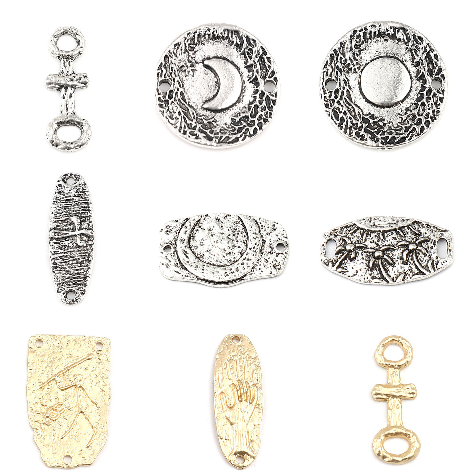 Picture of Zinc Based Alloy Maya Connectors Oval Antique Silver Color