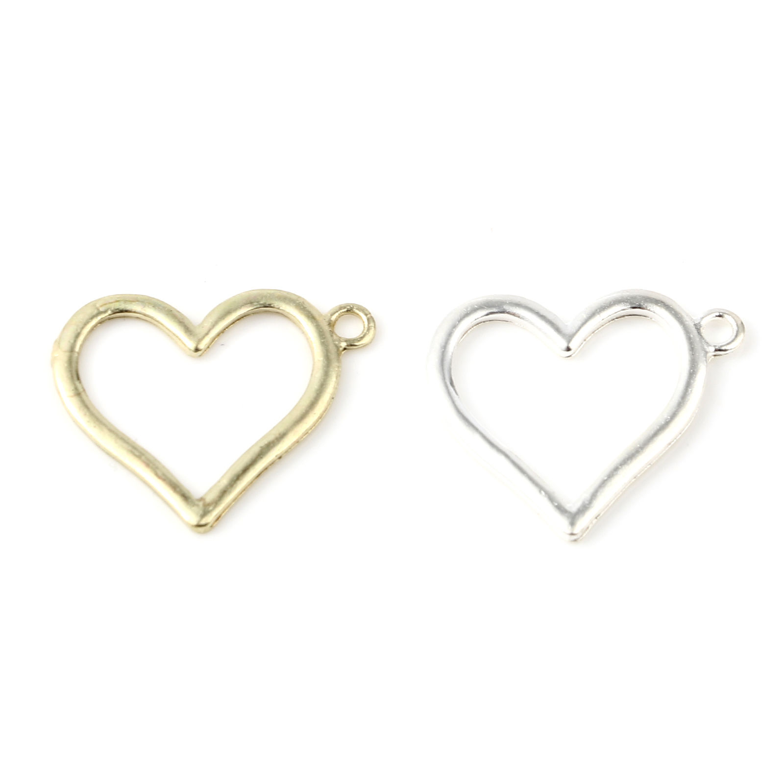 Picture of Zinc Based Alloy Charms Heart Multicolor 25mm x 21mm, 30 PCs