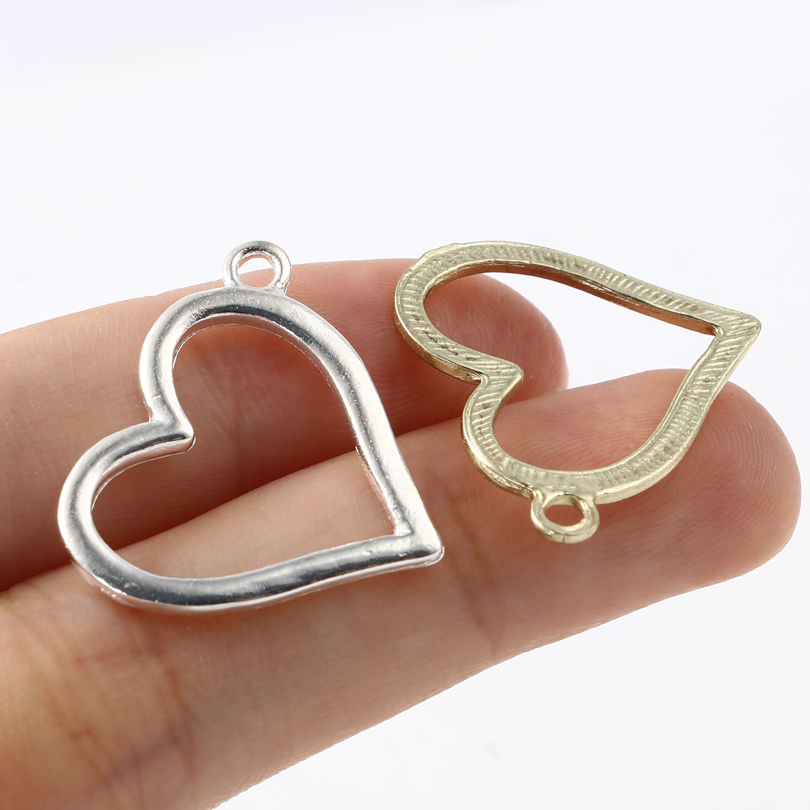 Picture of Zinc Based Alloy Charms Heart Multicolor 25mm x 21mm, 30 PCs