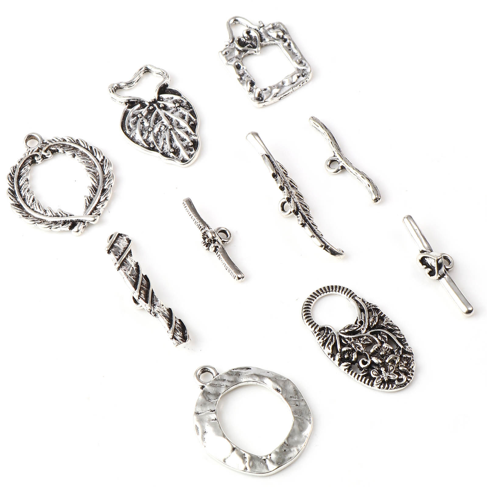 Picture of Zinc Based Alloy Toggle Clasps Antique Silver Color 10 Sets