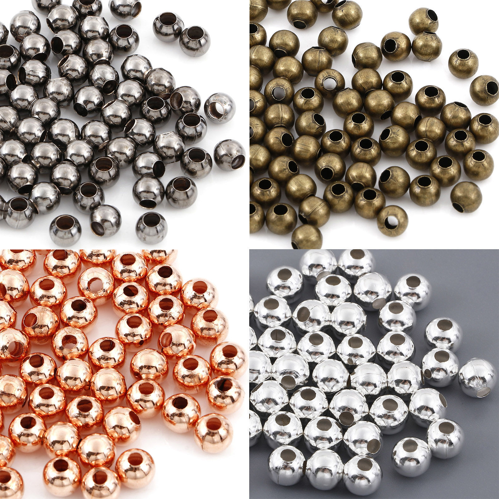 Picture of Iron Based Alloy Spacer Beads For DIY Jewelry Making Multicolor Round