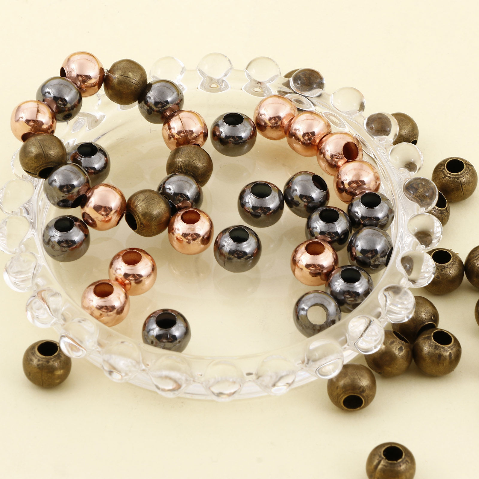 Picture of Iron Based Alloy Spacer Beads For DIY Jewelry Making Multicolor Round