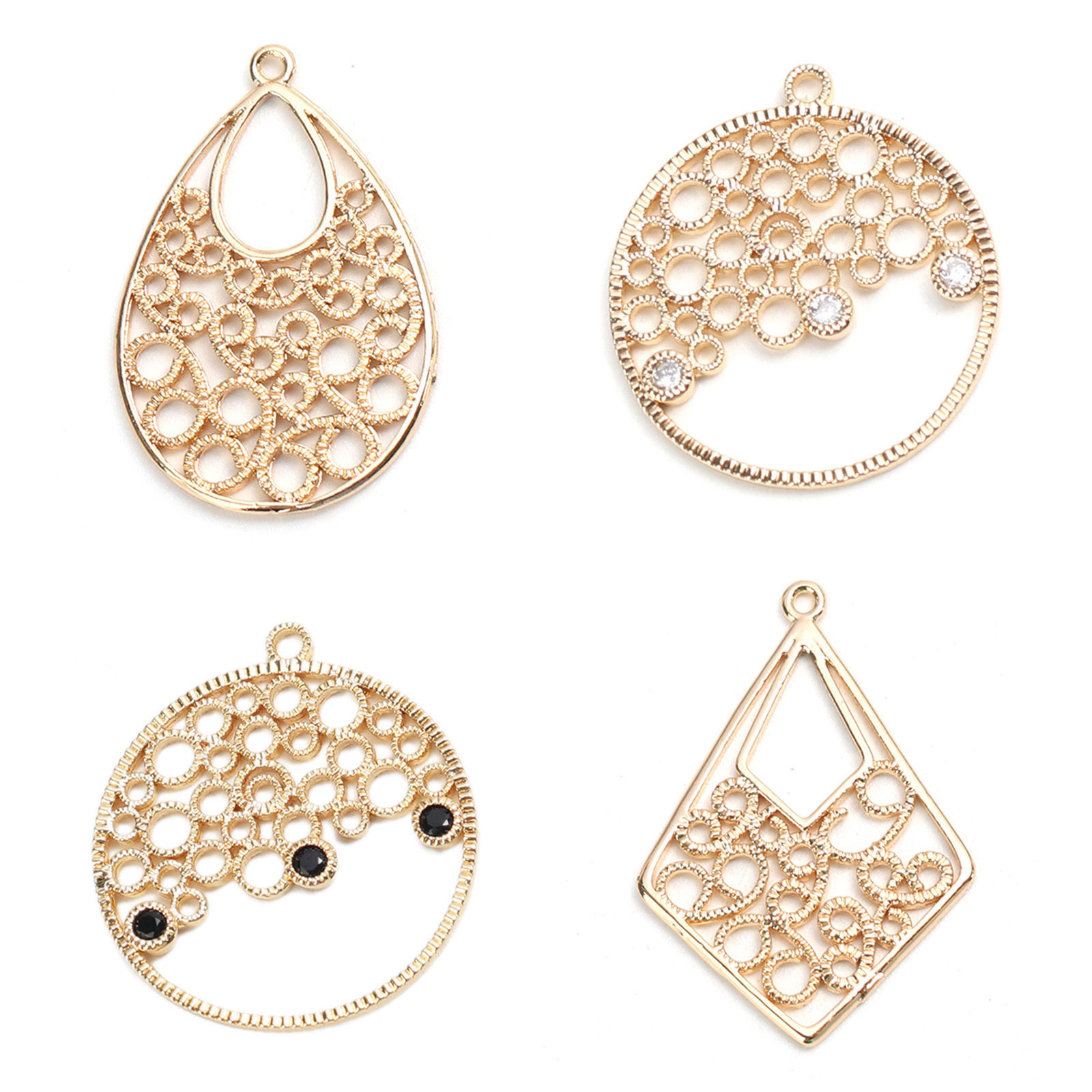Bild von Messing Charms 18K Echtgold plattiert Geometrie