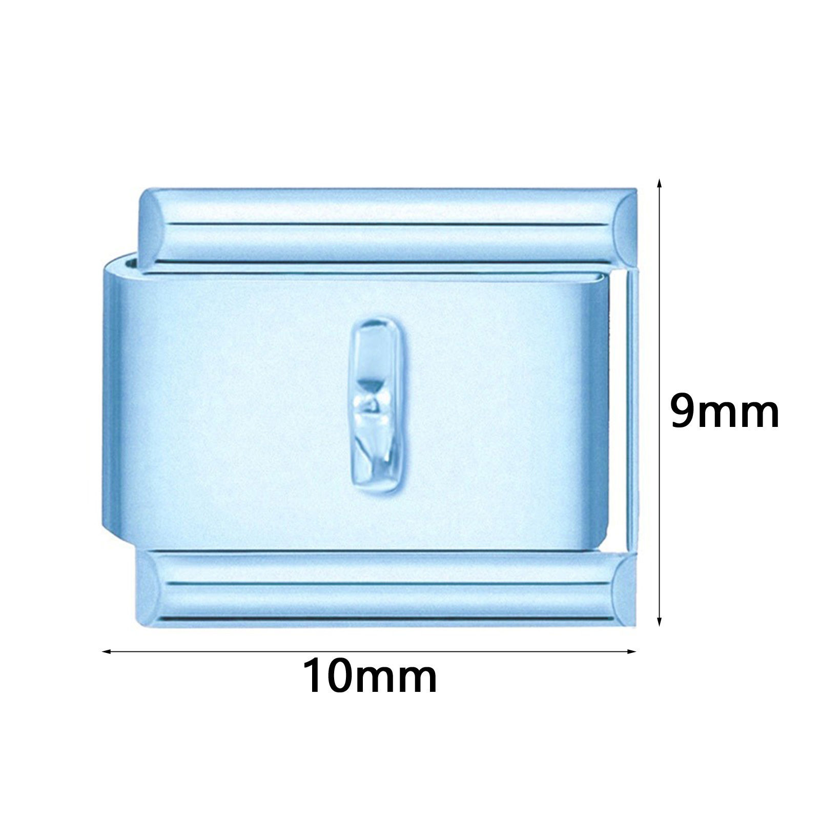 Picture of 1 Piece 304 Stainless Steel Italian Charm Links For DIY Modular Bracelet Watch Jewelry Making, With Loop Multicolor - Wholesale, 10mm x 9mm