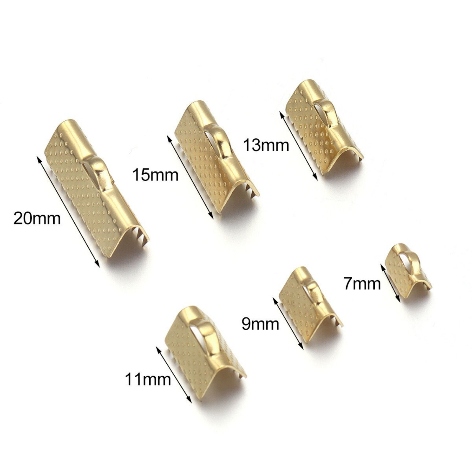 Picture of 20 PCs Eco-friendly Brass Ribbon Crimp End Wholesale Real Gold Plated
