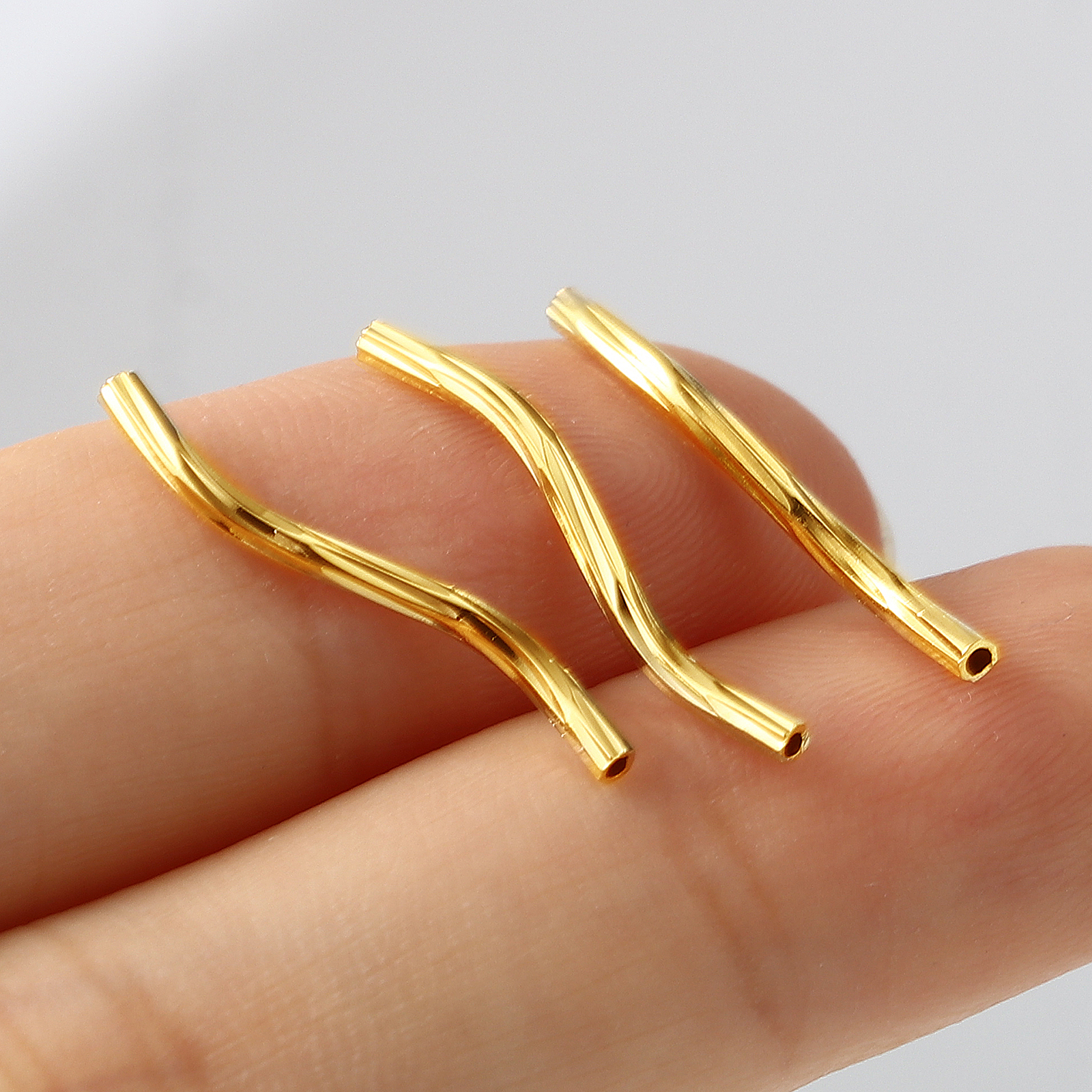 Picture of Brass Beads Gold Filled Tube 20mm x 3mm, 5 PCs