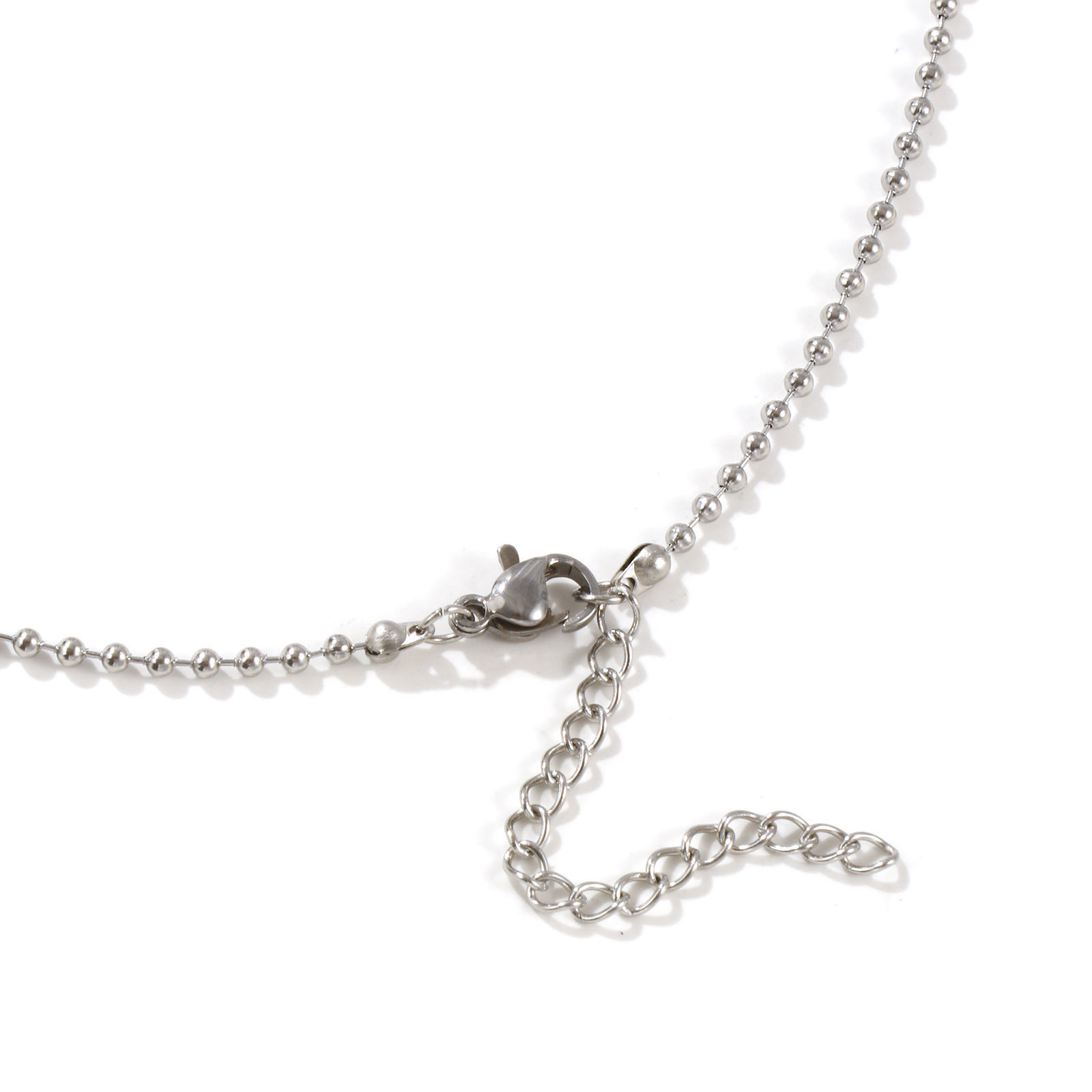 Picture of Wholesale Ball Chain Necklace, Silver Tone 304 Stainless Steel, Unisex Eco-friendly Exquisite Minimalist Gift Jewelry For Retailer, 45cm(17.7") + 5cm(2") long, Chain Size: 2mm, 1 Piece