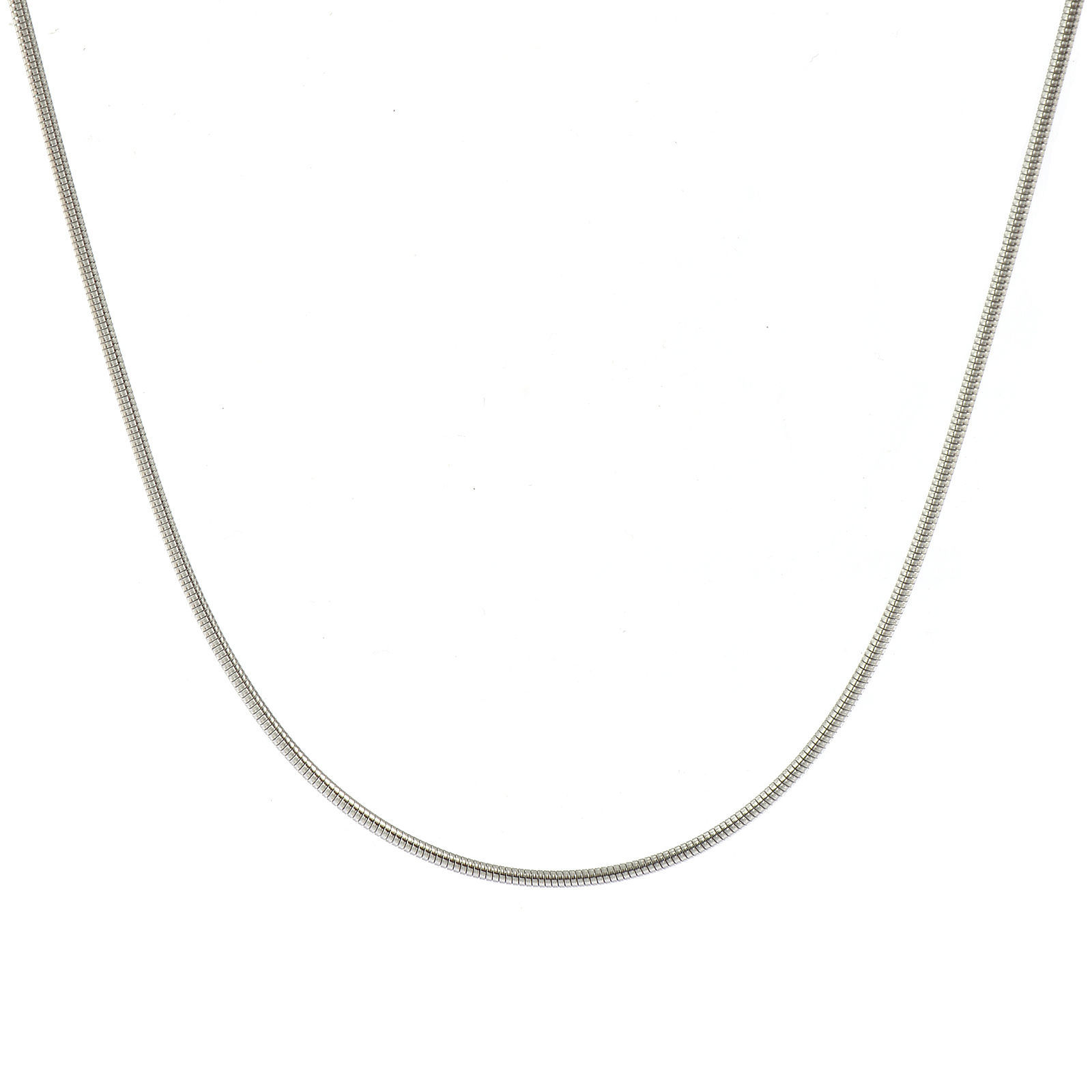 Picture of Wholesale Snake Chain Collar Neck Ring Necklace, Silver Tone 304 Stainless Steel, Unisex Eco-friendly Exquisite Minimalist Gift Jewelry For Retailer, 40cm(15.7") + 5cm(2") long, Chain Size: 1.5mm, 1 Piece