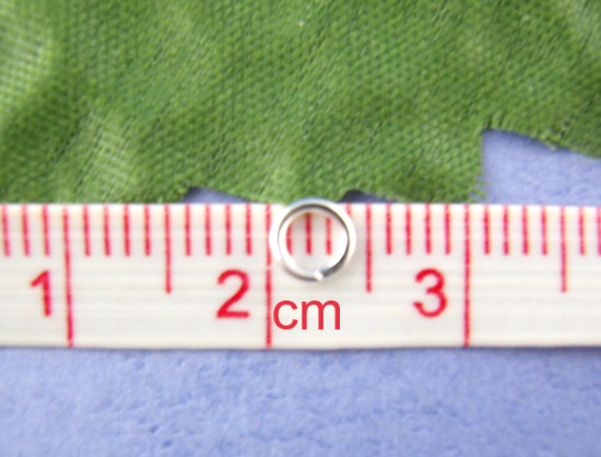 15000 個 4mm 直径、 0.7mm（21号） 合金 丸カン 丸カン 銀メッキ 円形 の画像