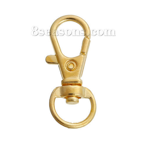Image de Porte-Clés en Alliage de Zinc Doré 33mm x 13mm, 10 Pcs