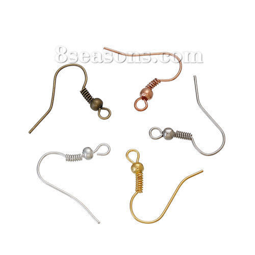 亜鉛合金+合金 ピアス金具 ピアスフック 混合 19mm x 18mm、ワイヤーサイズ:（21ゲージ）、 250 個 の画像