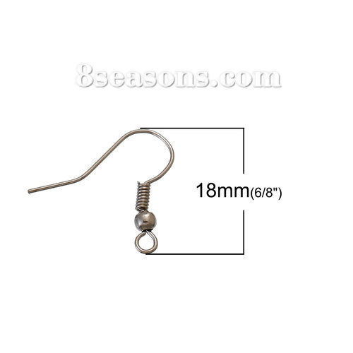 亜鉛合金+合金 ピアス金具 ピアスフック 混合 19mm x 18mm、ワイヤーサイズ:（21ゲージ）、 250 個 の画像