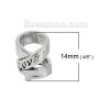 Picture of Zinc Based Alloy Spacer Beads Cylinder Antique Silver Color Message " LOVE " Carved Hollow 14mm x 13mm, Hole: Approx 9.7mm, 3 PCs
