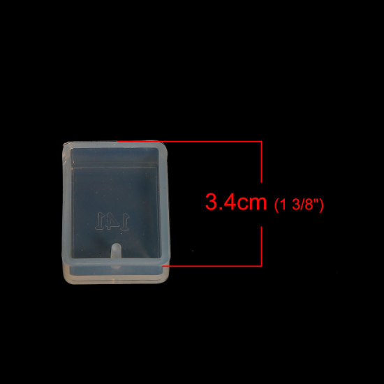 シリコーン シリコン型・モールド 長方形 白 34mm x 24mm、 1 個 の画像