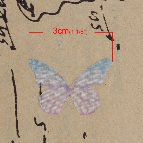 Image de Papillon Éthéré en Organza Bleu 30mm x 20mm, 5 Pcs