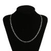 Picture of Wholesale 3:1 Figaro Link Chain Necklace, Silver Tone 304 Stainless Steel, Unisex Minimalist Gift Jewelry For Retailer, 50.5cm(19 7/8") long, Chain Size: 4.5mm, 1 Piece