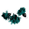 Picture of Polyester Tassel Pendants Flower Gunmetal Dark Green About Faceted 40mm(1 5/8") x 40mm(1 5/8"), 3 PCs