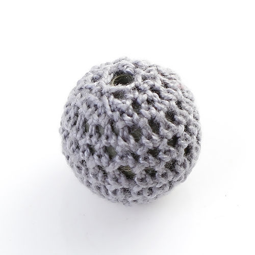 Immagine di Acrilico Separatori Perline Tondo Grigio Uncinetto Circa: 21mm Dia, Foro: Circa 3mm, 2 Pz