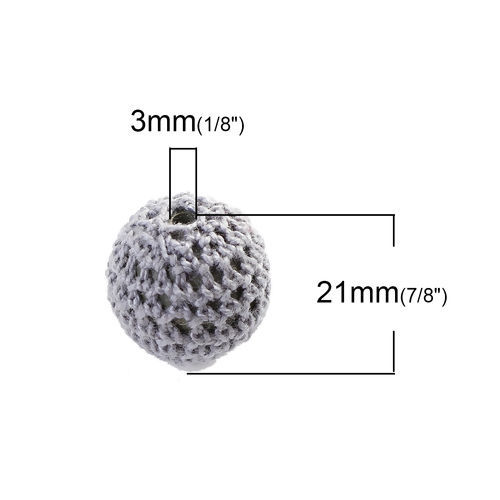 Immagine di Acrilico Separatori Perline Tondo Grigio Uncinetto Circa: 21mm Dia, Foro: Circa 3mm, 2 Pz