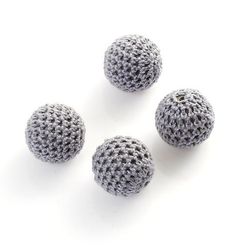 Immagine di Acrilico Separatori Perline Tondo Grigio Uncinetto Circa: 21mm Dia, Foro: Circa 3mm, 2 Pz